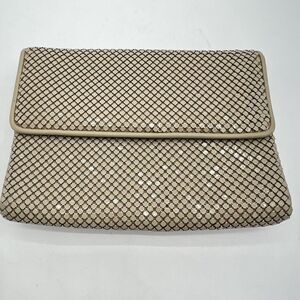 Vintage Whiting And Davis Off White Chainmail Mesh Cross Body Shoulder Purse